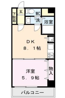 【芦屋市宮川町のマンションの間取り】