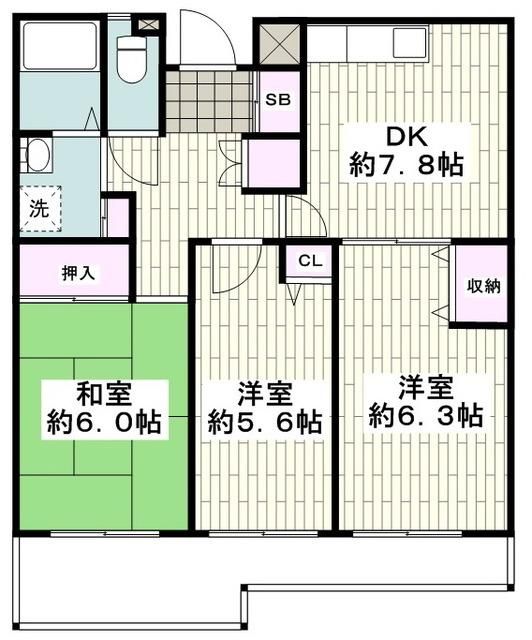 横浜市磯子区久木町のマンションの間取り