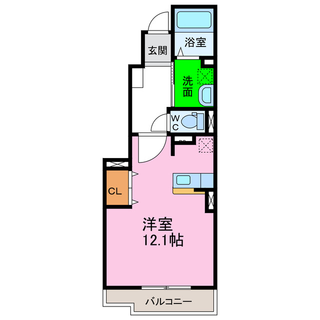 阿南市向原町のアパートの間取り