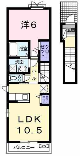 高知市朝倉のアパートの間取り