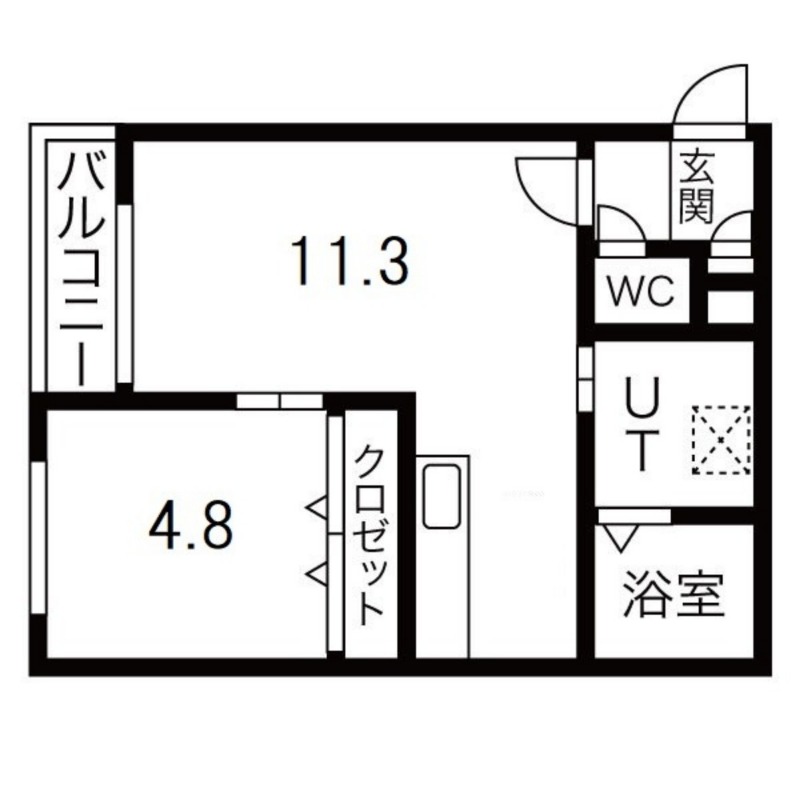 札幌市手稲区前田四条のマンションの間取り