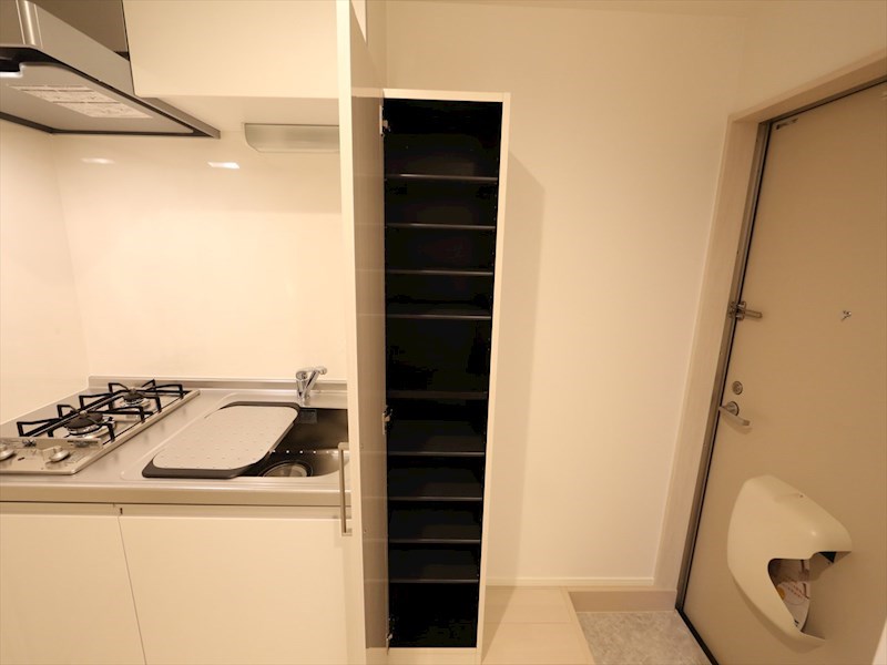 玄関　玄関　シューズボックス　姿見鏡付き（収納充実してます）