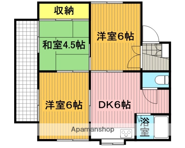 ＪＲ埼京線 南与野駅 徒歩3分 2階建 築31年の間取り写真