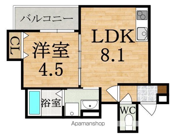 近鉄橿原線 近鉄郡山駅 徒歩6分 3階建 築3年の間取り写真