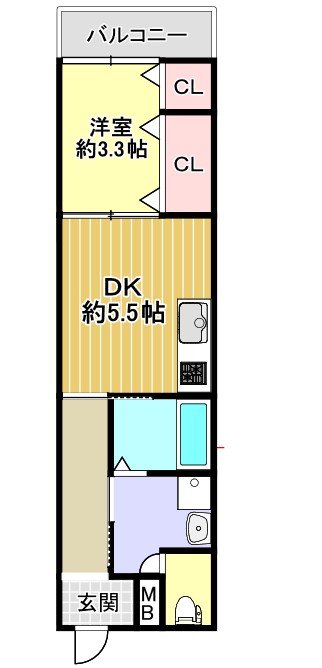 ダイバーシティ大久保中の間取り写真