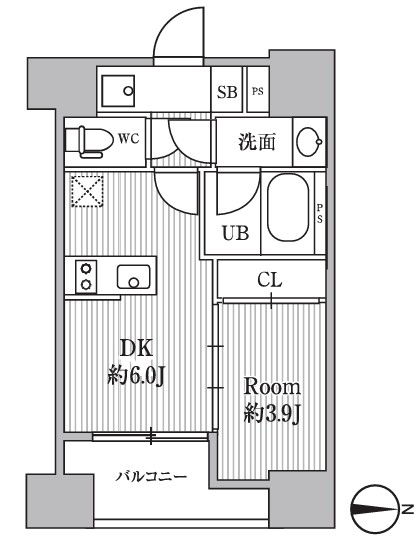 都営浅草線 東銀座駅 徒歩10分 12階建 築3年の間取り写真