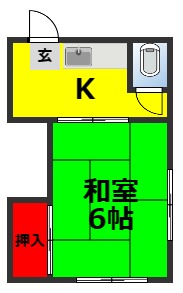 川口市南町のアパートの間取り