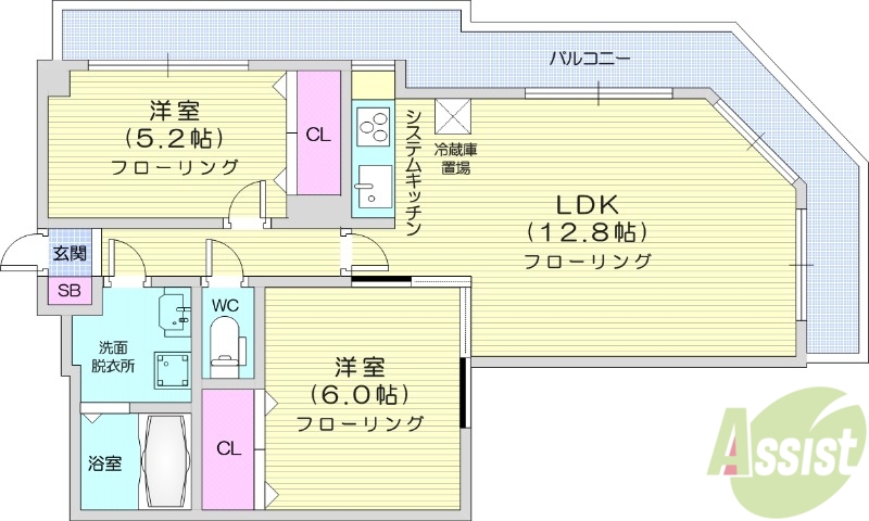 ライオンズマンション札幌スカイタワーの間取り