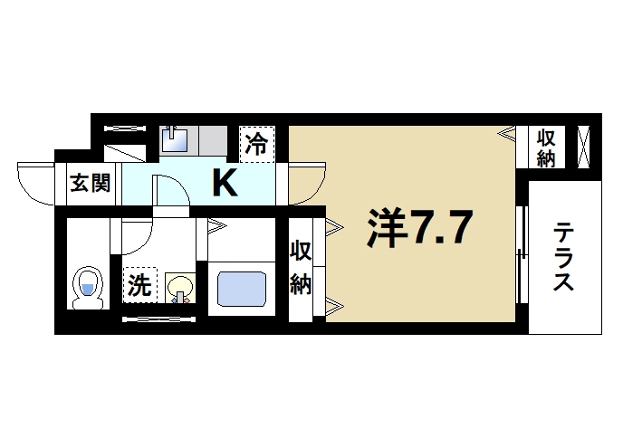 天理市川原城町のマンションの間取り