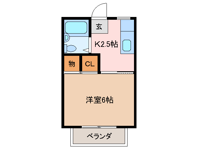 松阪市久保町のアパートの間取り