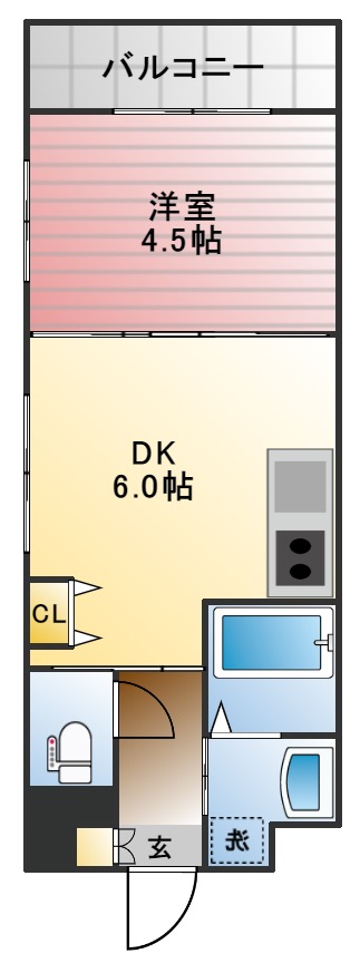 長崎市目覚町のマンションの間取り