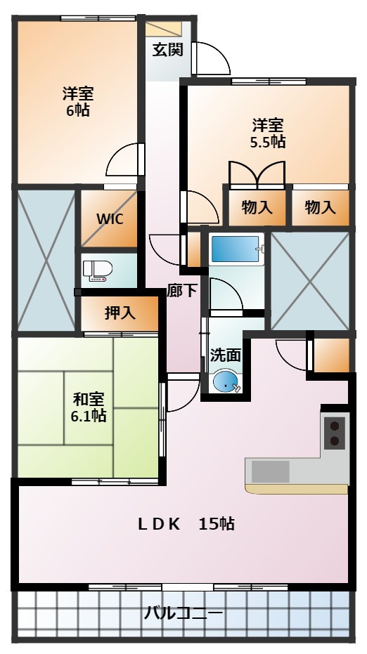 サンマンションシェフォール富田の間取り