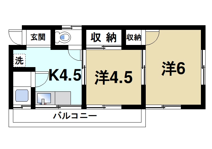 奈良市疋田町のアパートの間取り