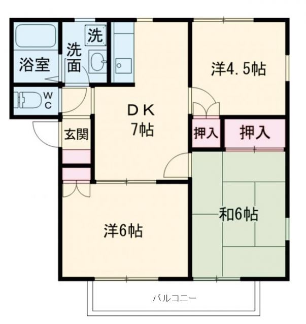 和歌山市和歌川町のアパートの間取り