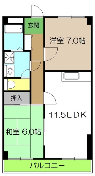 高知市介良のマンションの間取り