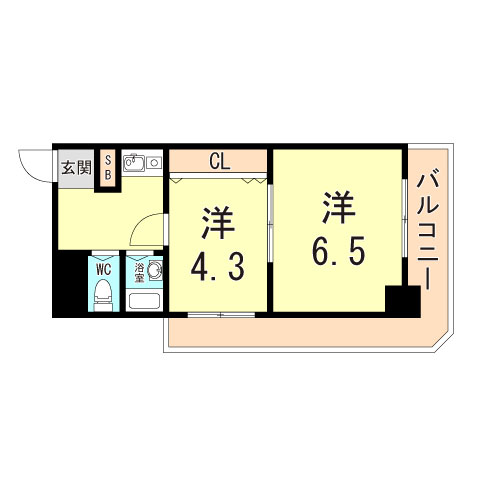 神戸市東灘区森南町のマンションの間取り