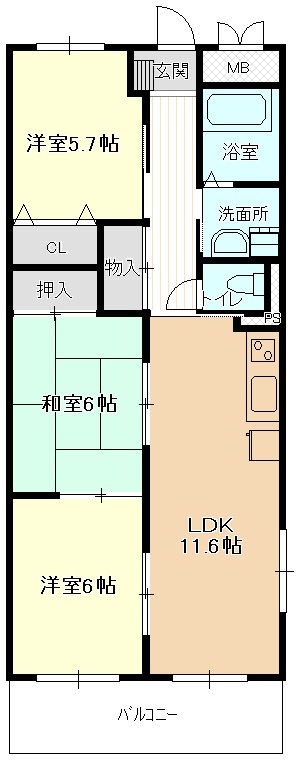 エバーグリーン２１の間取り