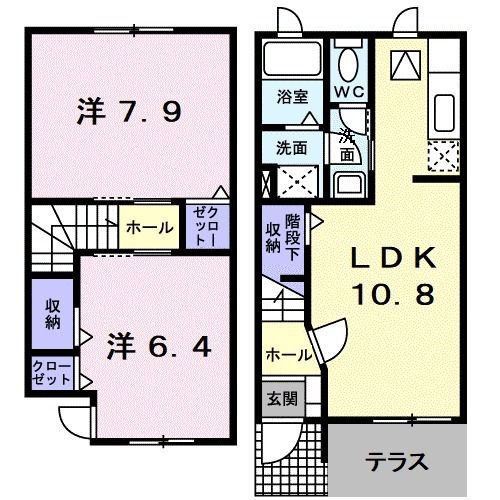 四日市市河原田町のアパートの間取り