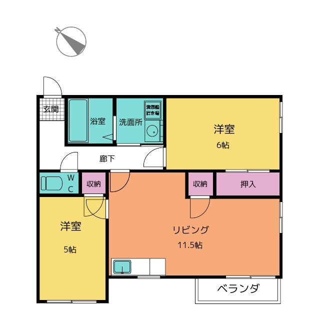 フレグランス島崎の間取り