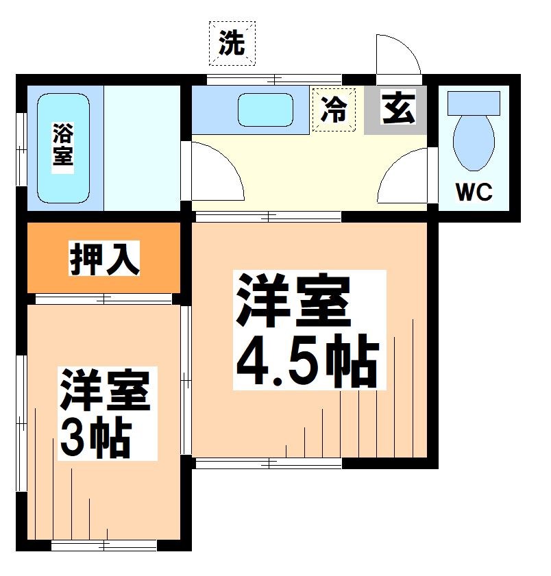 杉並区和泉のアパートの間取り