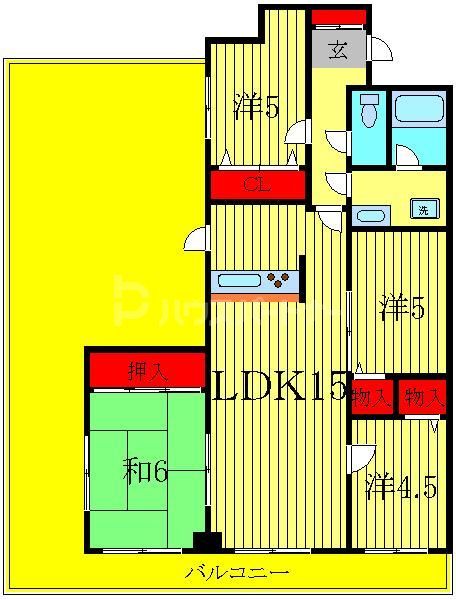 松戸市殿平賀のマンションの間取り