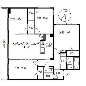 札幌市中央区宮の森三条のマンションの間取り