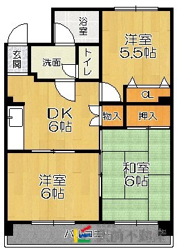 今宿西城コーポの間取り