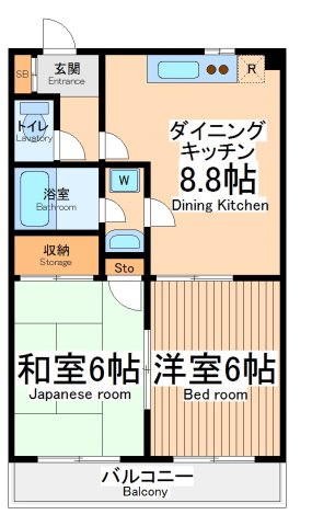 昭島市中神町のマンションの間取り