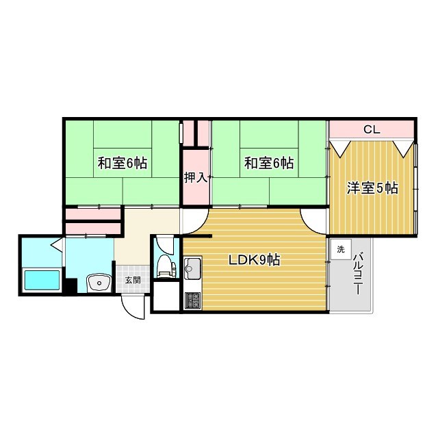 塩屋住宅3号棟の間取り