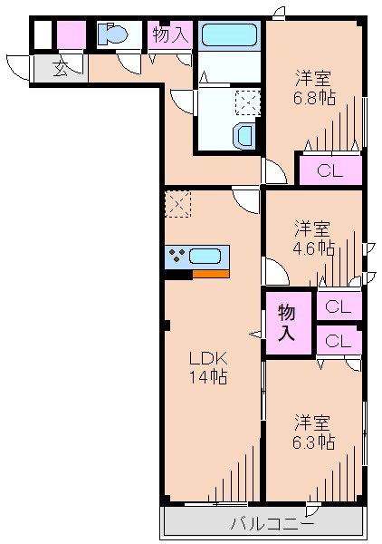 エルデ大倉山の間取り