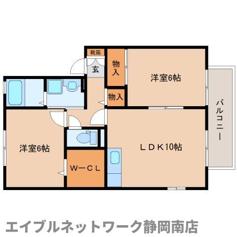 藤枝市瀬古のアパートの間取り