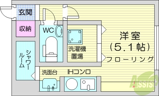 札幌市北区北二十三条西のアパートの間取り