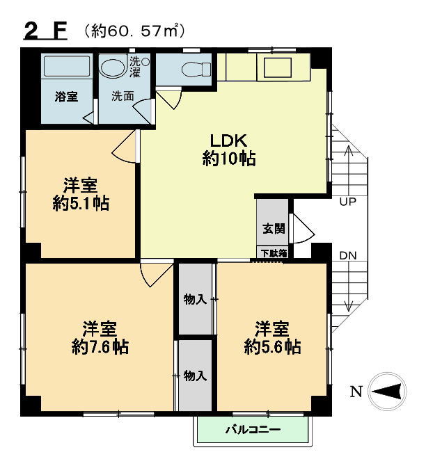 墨田区墨田のマンションの間取り