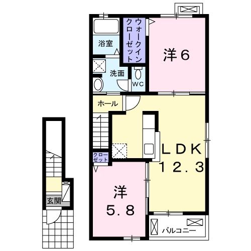 尾張旭市東山町のアパートの間取り