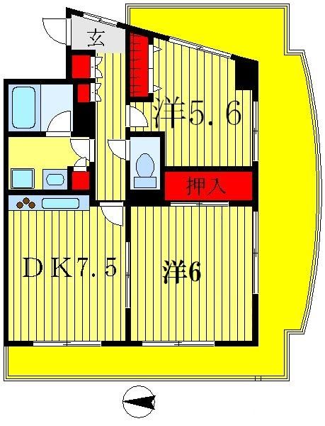 松戸市松戸のマンションの間取り