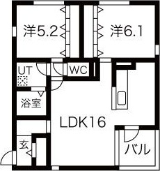 名古屋市昭和区北山町のアパートの間取り