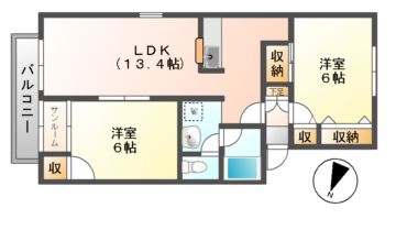 コージィーコートＢ棟の間取り