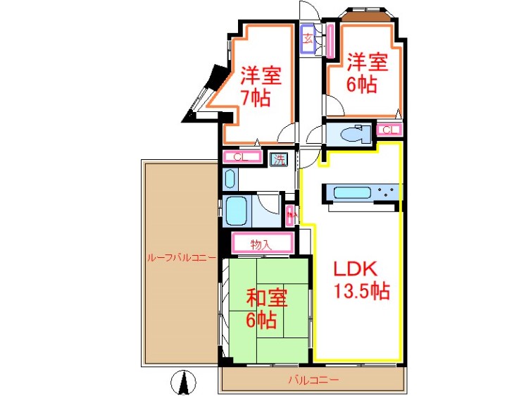 足立区青井のマンションの間取り