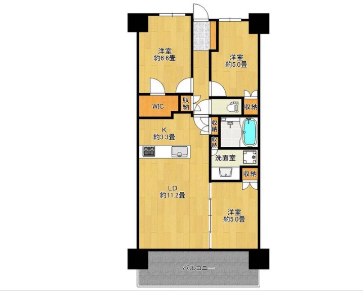 品川区勝島のマンションの間取り