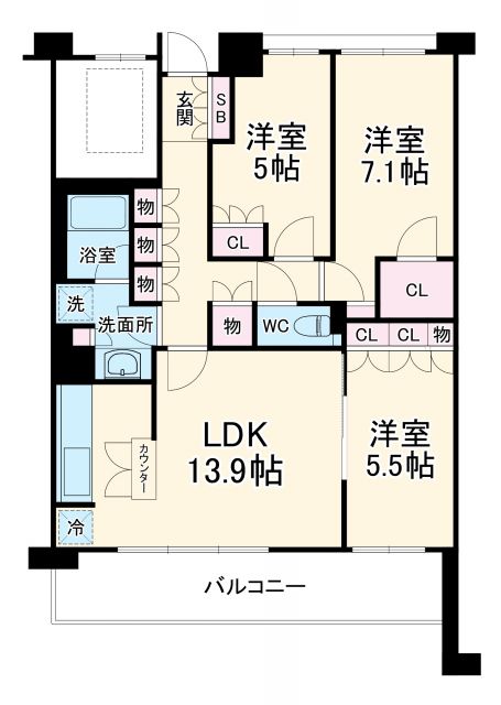 甲子園六石町ハイツの間取り