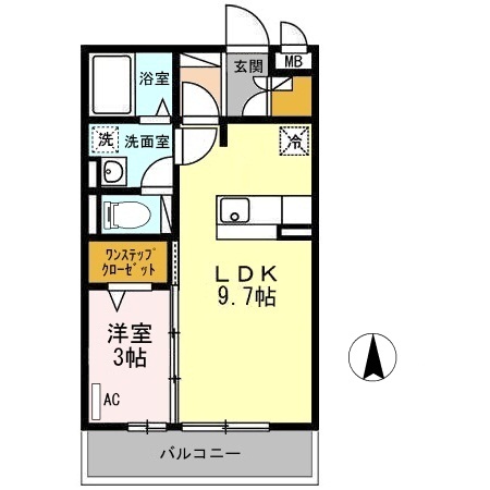 セジュール南大通　B棟の間取り