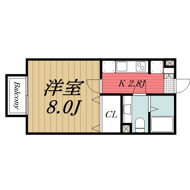 【千葉市若葉区千城台東のアパートの間取り】