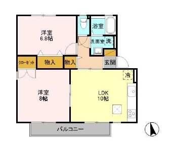 スプリングパーク横田 Ｅ棟の間取り