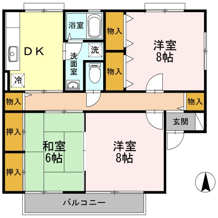 グレイスタウンII Ａの間取り