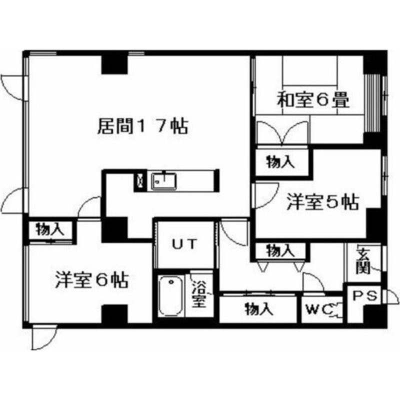 札幌市東区北七条東のマンションの間取り