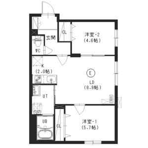 札幌市豊平区中の島一条のマンションの間取り