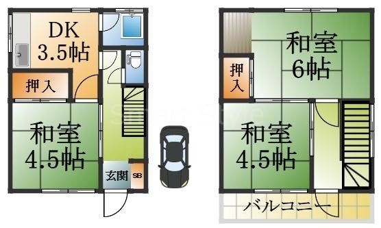 星が丘貸家2の間取り