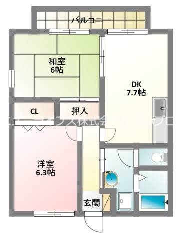 寝屋川市堀溝北町のアパートの間取り