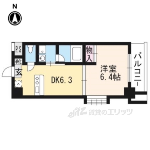 京都市下京区西七条掛越町のマンションの間取り