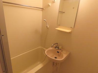 バス・シャワールーム　洗面台とユニット式のお風呂です